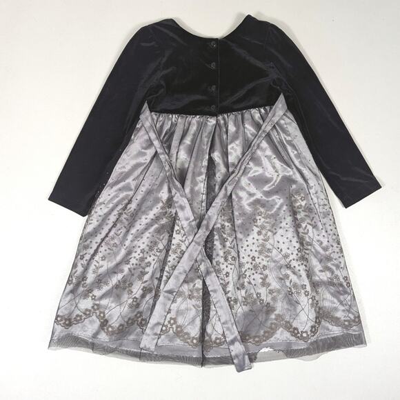 Jona Michelle Dress Girls Sz 6X Black Velour Shimmery Tulle Holiday Glitter - Picture 4 of 7